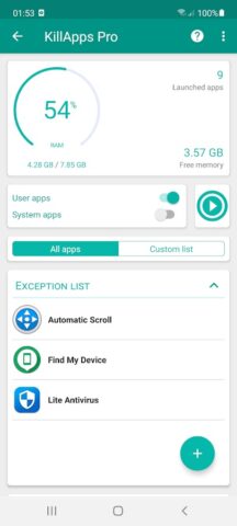 Killapps — Close Running Apps для Android — скриншот 1