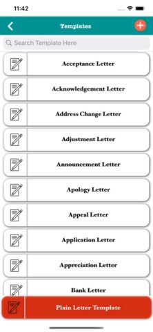 Letter Templates для iOS — скриншот 2