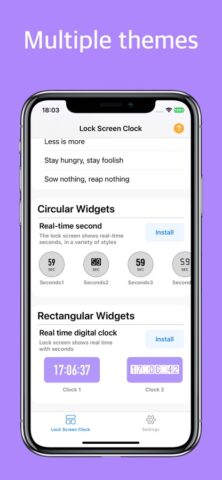 экране блокировки Часы -виджет для iOS — скриншот 3