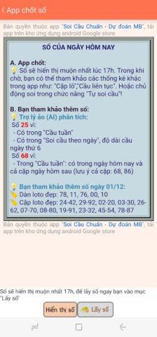 Soi cầu chuẩn — Dự đoán MB для Android — скриншот 5