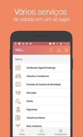 MG App — Cidadão для Android — скриншот 1