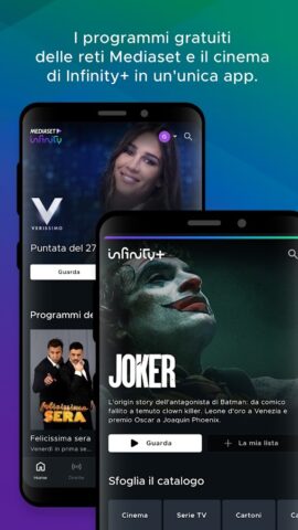Mediaset Infinity TV для Android — скриншот 1