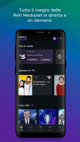 Mediaset Infinity TV для Android — скриншот 2