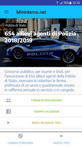 Mininterno Concorsi для Android — скриншот 1