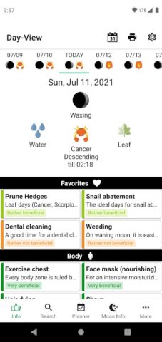 Moon Calendar — Moony для Android — скриншот 1