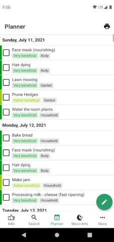 Moon Calendar — Moony для Android — скриншот 5