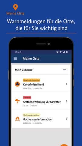 NINA — Die Warn-App des BBK для Android — скриншот 1