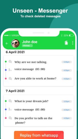 Onlog For Deleted Messages для Android — скриншот 2