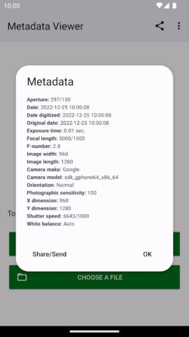 Photo Metadata Viewer для Android — скриншот 3