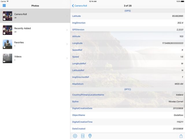 Photo Metadata Viewer для iOS — скриншот 4