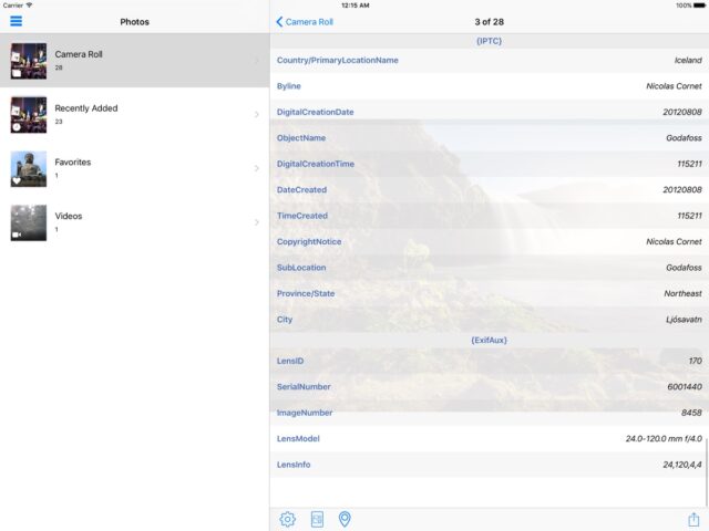 Photo Metadata Viewer для iOS — скриншот 5