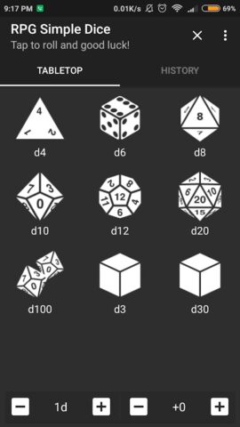 RPG Simple Dice для Android — скриншот 1
