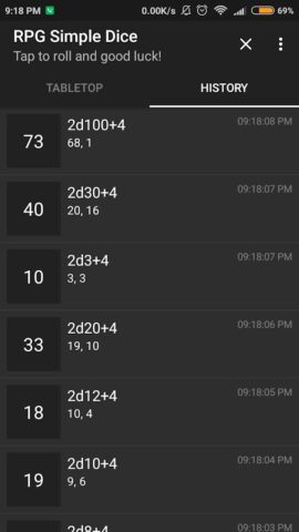 RPG Simple Dice для Android — скриншот 3