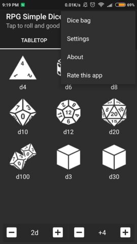 RPG Simple Dice для Android — скриншот 4