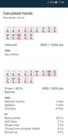 Riichi Calc — Japanese Mahjong для Android — скриншот 3