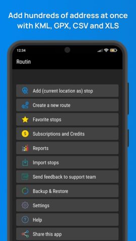 Routin Планировщик маршрута для Android — скриншот 1