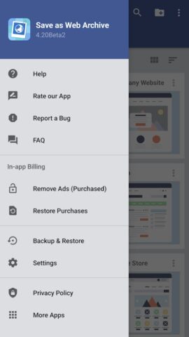 Save as Web Archive для Android — скриншот 5