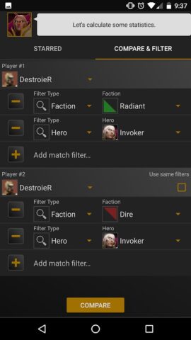 Статистика Dota 2 для Android — скриншот 3