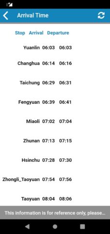 Taiwan Railway e-booking для Android — скриншот 3