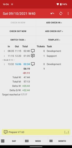 Time Recording — Timesheet App для Android — скриншот 1