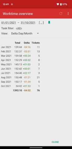 Time Recording — Timesheet App для Android — скриншот 4