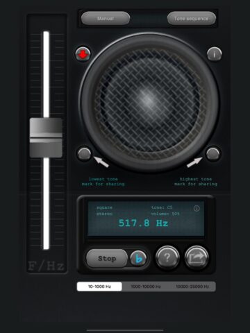Генератор тона для iOS — скриншот 1