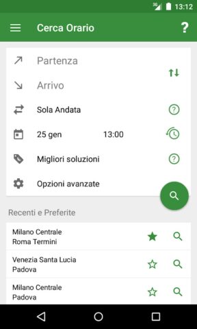 Train Timetable Italy для Android — скриншот 1