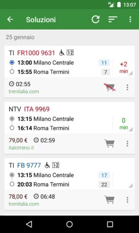 Train Timetable Italy для Android — скриншот 2