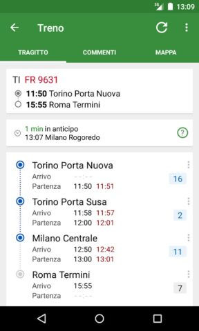 Train Timetable Italy для Android — скриншот 3