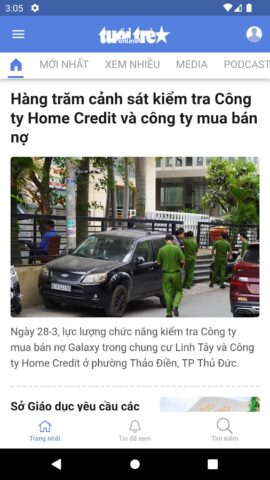 Tuổi Trẻ Online для Android — скриншот 1