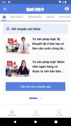 Tuổi Trẻ Online для Android — скриншот 2