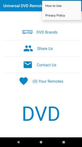 Universal DVD Remote Control для Android — скриншот 2