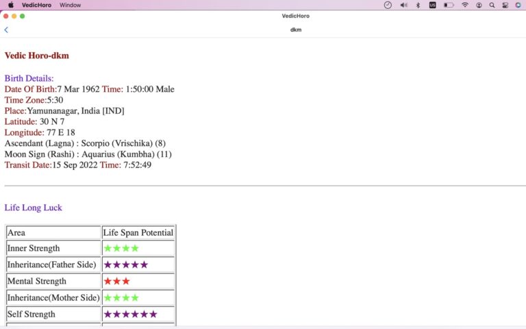 Vedic Horo для iOS — скриншот 1