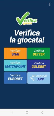 Verifica Giocata — Scommessa для Android — скриншот 1