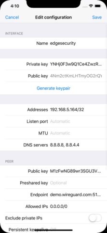 WireGuard для iOS — скриншот 3