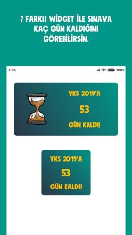 YKS Sayaç ve Widget для Android — скриншот 2
