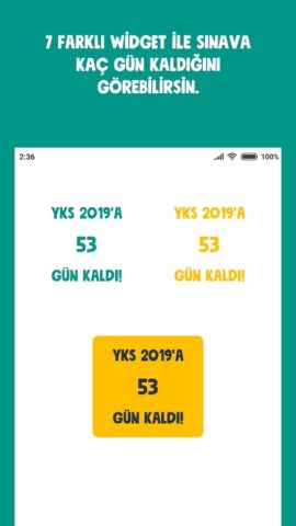 YKS Sayaç ve Widget для Android — скриншот 3