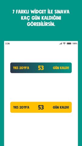 YKS Sayaç ve Widget для Android — скриншот 4