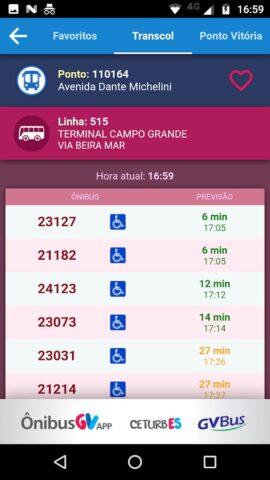 ÔnibusGV для Android — скриншот 4