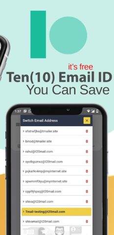 tMail — Temporary Email для Android — скриншот 4