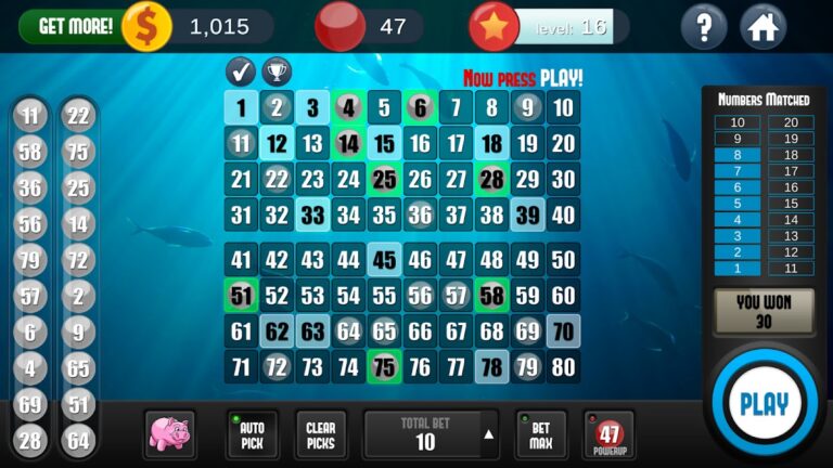 A Keno Game для Android — скриншот 1