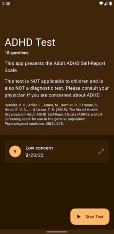 ADHD Test для Android — скриншот 4