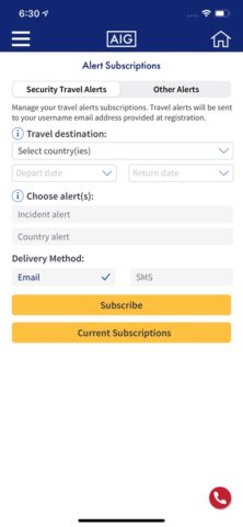 AIG Travel Assistance для iOS — скриншот 4