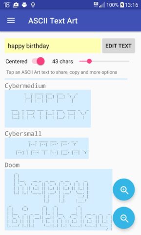ASCII Text Art для Android — скриншот 4