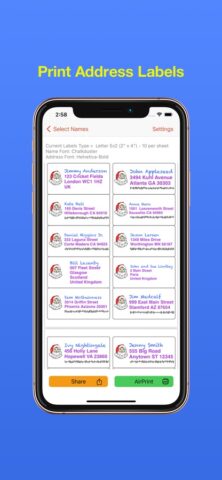 Address Labels & Envelopes для iOS — скриншот 1