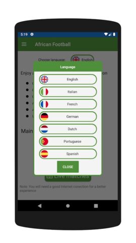 African Football Live для Android — скриншот 3