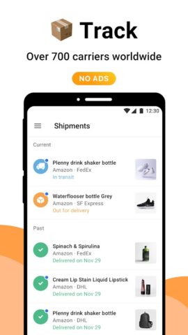 AfterShip Package Tracker для Android — скриншот 1