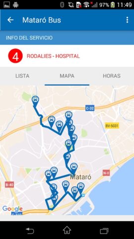 App Mataró Bus для Android — скриншот 3