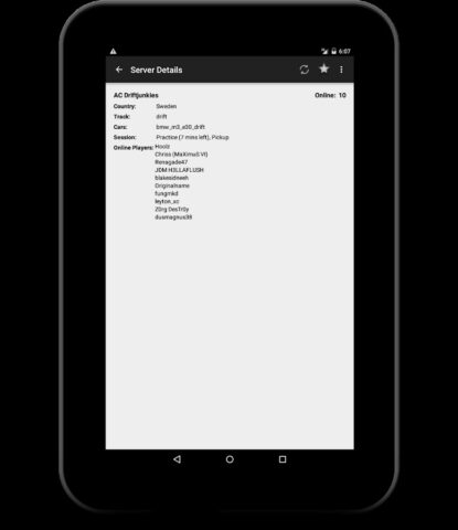 Assetto Corsa Server Browser для Android — скриншот 5