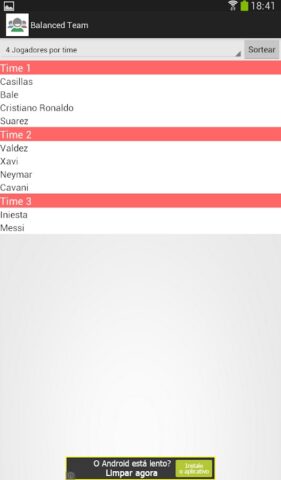 Balanced Team Generator для Android — скриншот 5